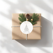 Modern Elegant Minimal Christmas Tree Sticker