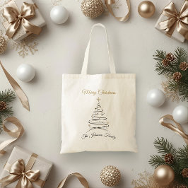 Modern Elegant Minimal Christmas Tree Tote Bag トートバッグ