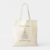 Modern Elegant Minimal Christmas Tree Tote Bag トートバッグ (裏面)