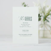 Modern Elegant Minimal QR Code Wedding Details Enc エンクロージャーカード (スタンド正面)