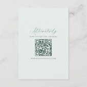Modern Elegant Minimal QR Code Wedding Details Enc エンクロージャーカード (裏面)