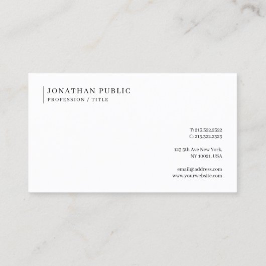 Modern Elegant Minimal Sleek Template Professional 名刺 (裏面)