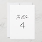 Modern Elegant Minimal Table Number Card 招待状 (正面)