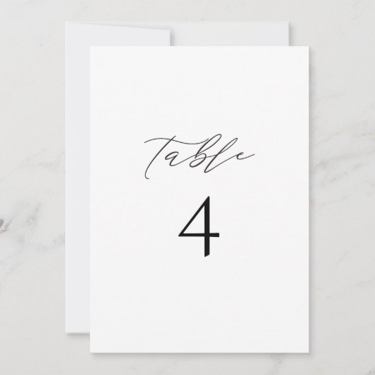 Modern Elegant Minimal Table Number Card 招待状 (正面)