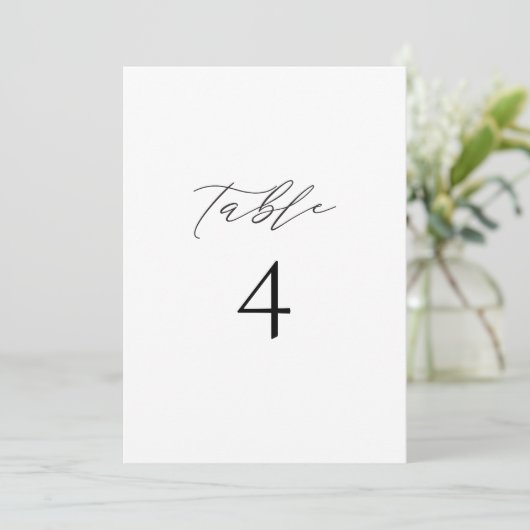 Modern Elegant Minimal Table Number Card 招待状 (スタンド正面)