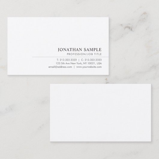 Modern Elegant Minimal Template Signature UV Gloss 名刺 (正面/裏面)