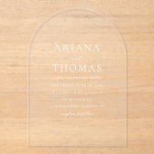 Modern Elegant Minimal Wedding アクリル招待状 (正面)