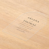 Modern Elegant Minimal Wedding アクリル招待状 (レイダウン)