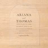 Modern Elegant Minimal Wedding アクリル招待状 (正面)