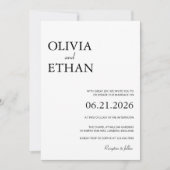 Modern Elegant Minimal Wedding Invitation 招待状 (正面)