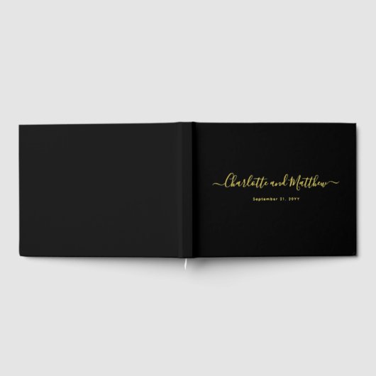 Modern Elegant Minimalist Chic Personalize Wedding ゲストブック (全面)