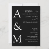 Modern Elegant Minimalist Islamic Nikkah Wedding 招待状 (正面)