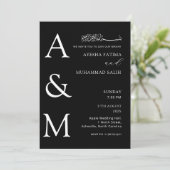Modern Elegant Minimalist Islamic Nikkah Wedding  招待状 (スタンド正面)