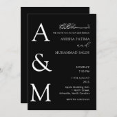 Modern Elegant Minimalist Islamic Nikkah Wedding  招待状 (正面/裏面)