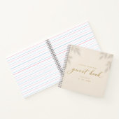 Modern Elegant Minimalist Ivory Wedding Guest Book ノートブック (内部)