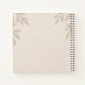 Modern Elegant Minimalist Ivory Wedding Guest Book ノートブック (裏面)