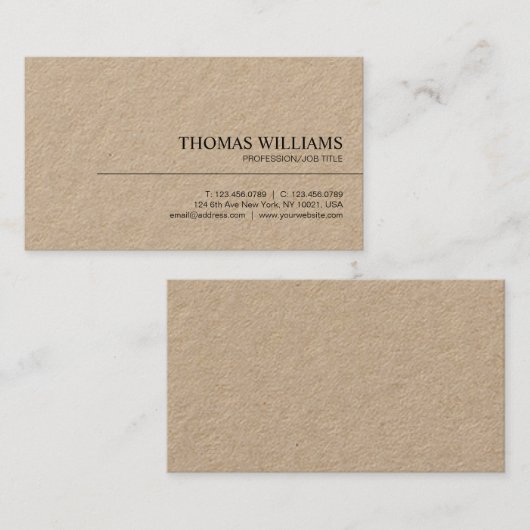 Modern Elegant Minimalist Professional Plain 名刺 (正面/裏面)