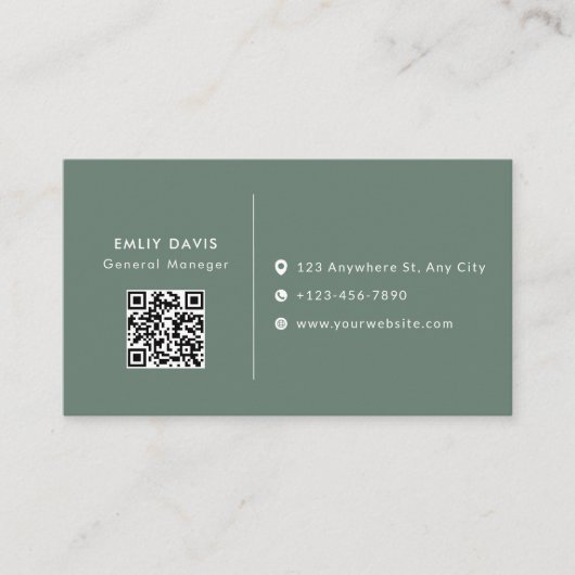 Modern Elegant Minimalist QR Code Business Card 名刺 (正面)