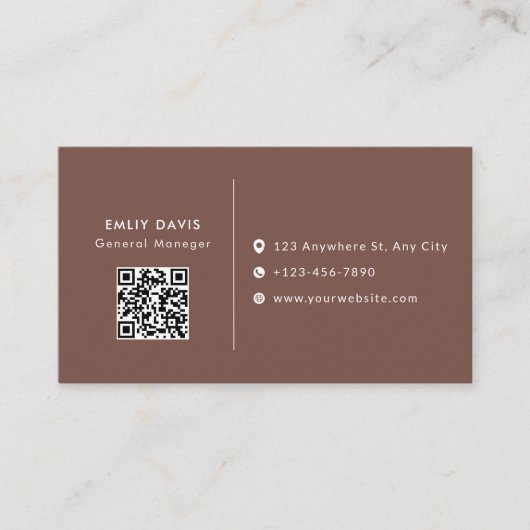 Modern Elegant Minimalist QR Code Business Card 名刺 (正面)