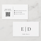 Modern Elegant Minimalist QR Code Business Card 名刺 (正面/裏面)