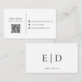Modern Elegant Minimalist QR Code Business Card 名刺
