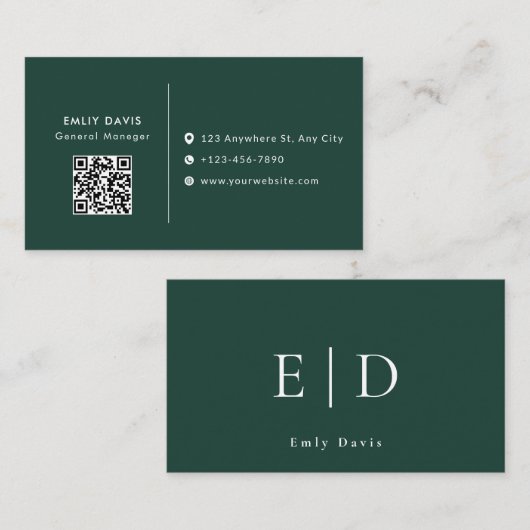 Modern Elegant Minimalist QR Code Business Card 名刺 (正面/裏面)