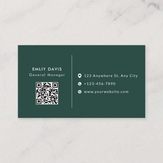 Modern Elegant Minimalist QR Code Business Card 名刺 (正面)