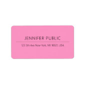 Modern Elegant Minimalist Template Pink Address ラベル (正面)