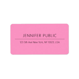Modern Elegant Minimalist Template Pink Address ラベル