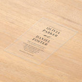 Modern Elegant Minimalist Wedding アクリル招待状 (レイダウン)