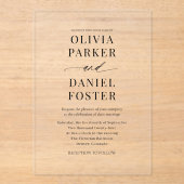 Modern Elegant Minimalist Wedding アクリル招待状 (正面)