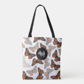 Modern Elegant Monarch Butterfly Monogrammed  トートバッグ (裏面)