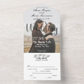 Modern Elegant Monogram Minimalist Photo Wedding  オールインワン招待状 (内側)