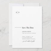 Modern Elegant Monogram Photo Wedding セーブザデート (裏面)