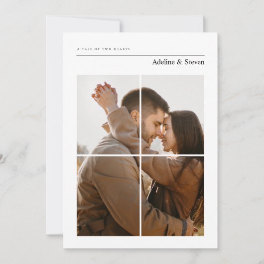 Modern Elegant Monogram Photo Wedding 招待状 (正面)