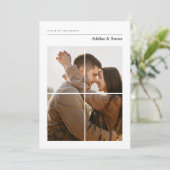 Modern Elegant Monogram Photo Wedding 招待状 (スタンド正面)