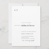 Modern Elegant Monogram Photo Wedding 招待状 (裏面)