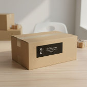  Modern elegant monogram return address label ラベル