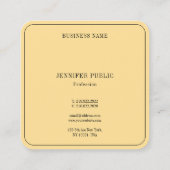 Modern Elegant Monogram Template Luxe Glamour Gold スクエア名刺 (裏面)