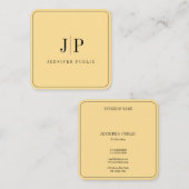 Modern Elegant Monogram Template Luxe Glamour Gold スクエア名刺 (正面/裏面)