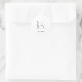 Modern Elegant Monogram Wedding ラウンドシール (バッグ)