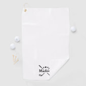 Modern Elegant Monogram White Name  ゴルフタオル (インサイチュ)