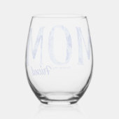 Modern Elegant Mother’s Day typography ステムなしワイングラス (裏面)