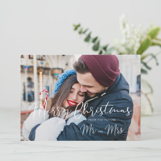 Modern Elegant Mr & Mrs Christmas Couple Wedding (スタンド正面)