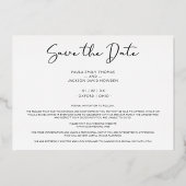 Modern Elegant Mr & Mrs Christmas Couple Wedding 箔招待状 (裏面)