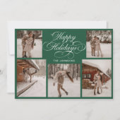 Modern Elegant Multi Photo Collage Christmas シーズンカード (正面)