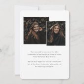 Modern Elegant Multi Photo Collage Graduation 案内状 (裏面)