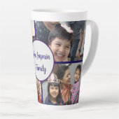 Modern elegant multi photo family stylish カフェラテマグ (右アングル)