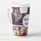 Modern elegant multi photo family stylish カフェラテマグ (左アングル)