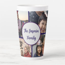 Modern elegant multi photo family stylish カフェラテマグ